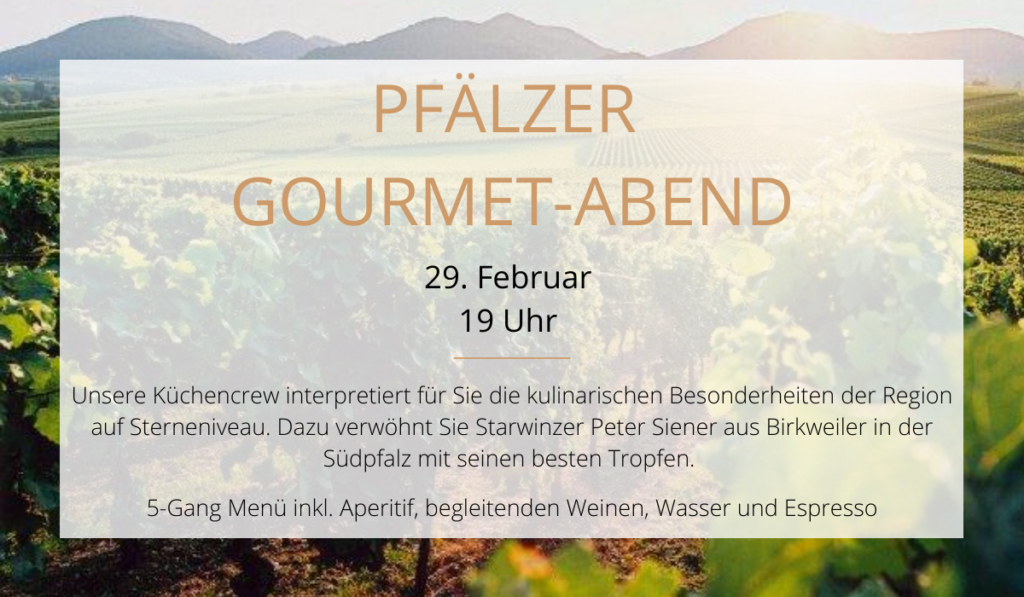 Themenabend "Pfälzer Gourmet-Abend" im ZweiSinn Nürnberg